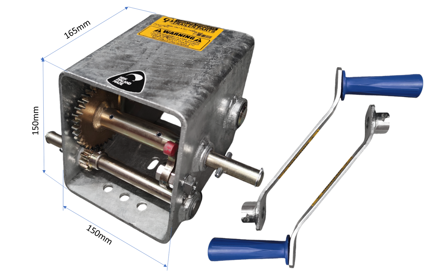 15:1 Winch and Rope - 1650kg 2 Handles