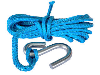 Winch Rope 6mm x 5m Blue with S Hook