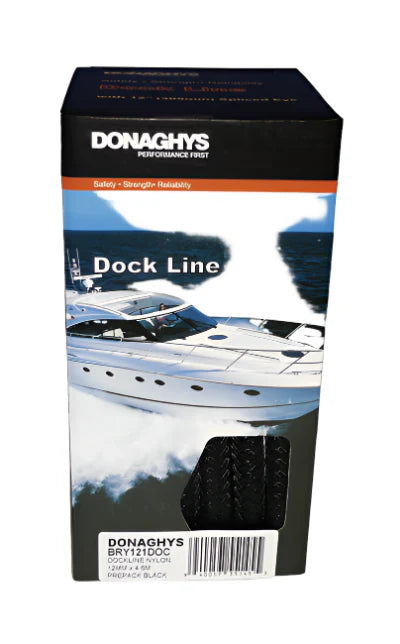 Donaghys Dock Line 12mm x 4.6M Pre-pack Black