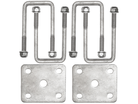 Galvanised Square U-Bolt & Axle Plate Kit - M12 68x145mm