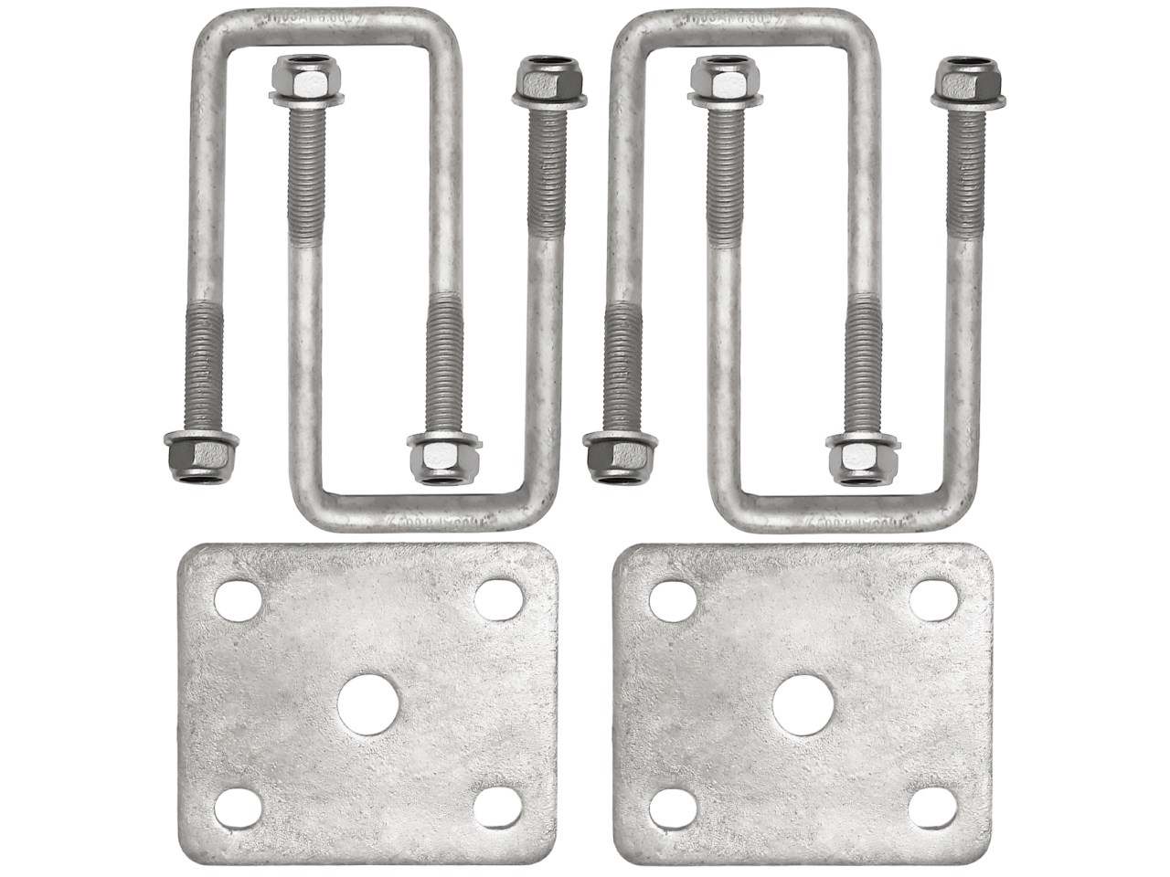 Galvanised Square U-Bolt & Axle Plate Kit - M12 68x145mm