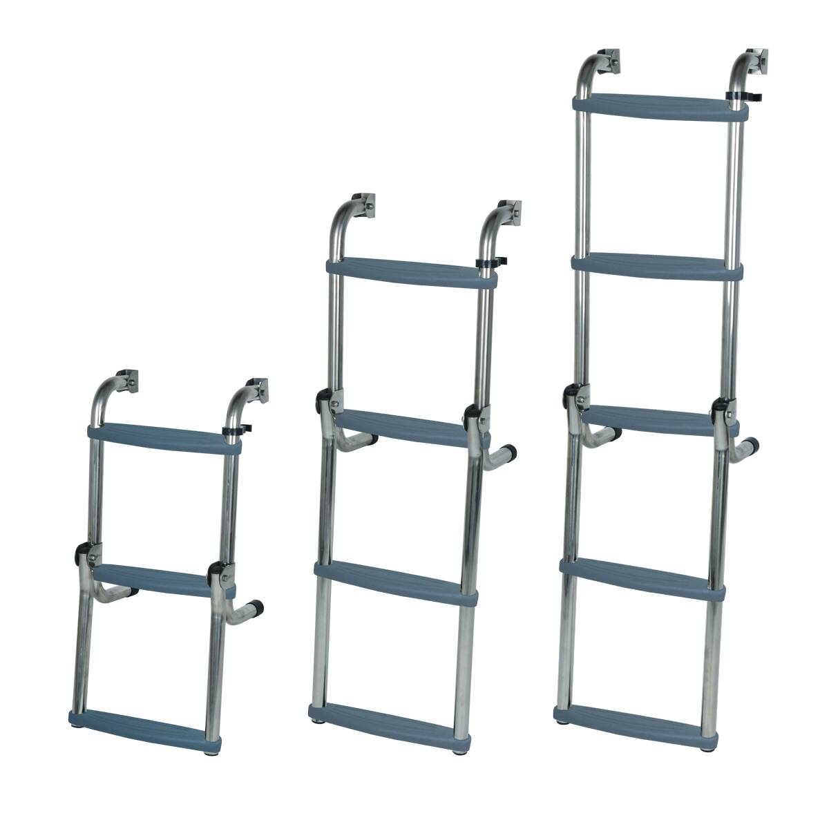 OceanSouth Stainless Steel Long Base Folding Ladders