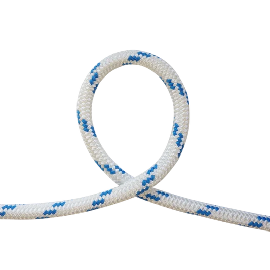 Polyester Yachting Double Braid 16mm - White / Blue Fleck