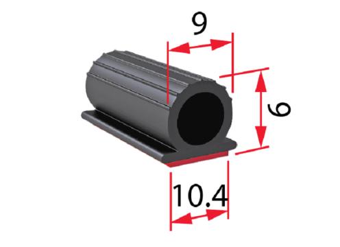 Self Adhesive Thermoplastic Rubber Seal 10.4mm x 9mm Diameter Bulb