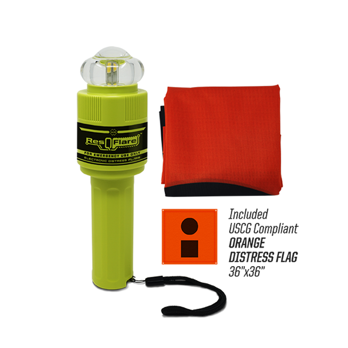 ResQFlare Electronic LED Emergency Boat Flare with Daytime Distress Flag