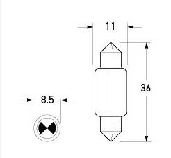 Hella Festoon Bulb 24V 5W - 11 x 36mm