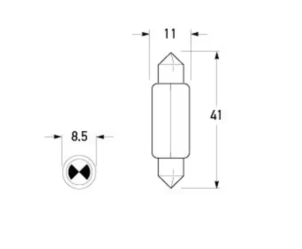 Hella Festoon Bulb 12V 10W - 11 x 41mm