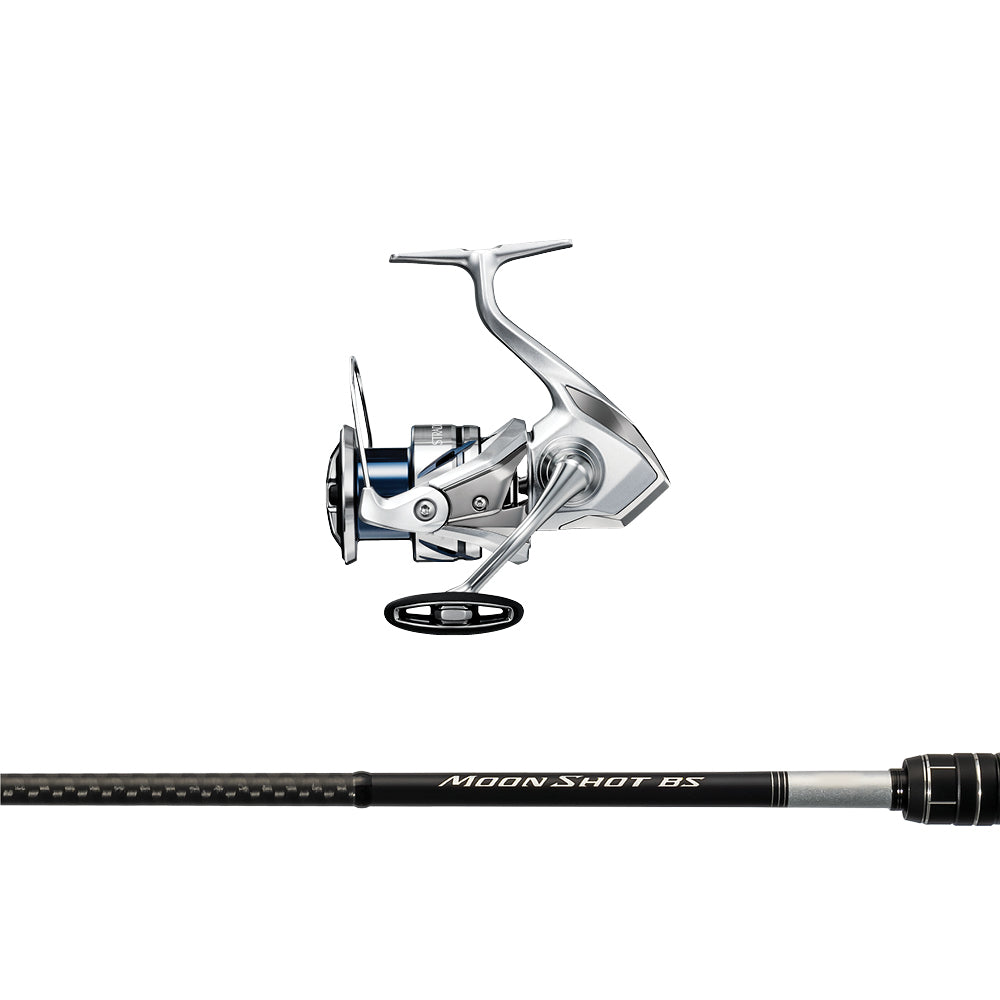 Shimano 23 Stradic C3000FM + Moonshot 7'3" 2 Piece PE0.8-2 8-36GM Spin Rod Combo