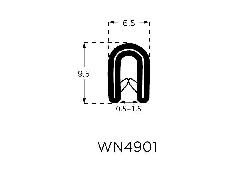 Marine Grip Edge J4901 Trim 0.5-1.5mm - Price per Metre