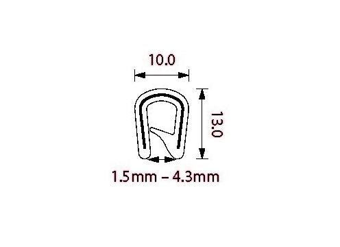 Medium White Marine Edge Trim with Alloy Center - Sold per Metre