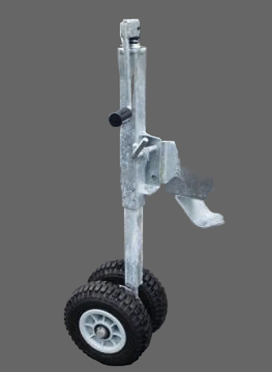 Dual 8.8 Solid Rubber Jockey Wheel Assembly with Square Shaft