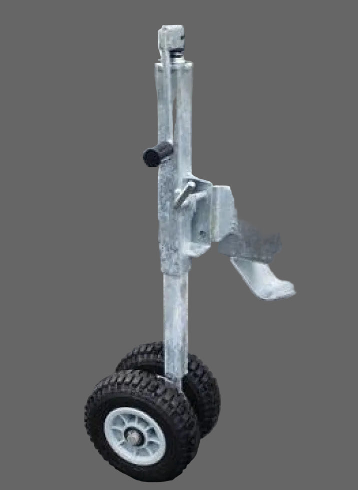 Dual 8.8 Solid Rubber Jockey Wheel Assembly with Square Shaft