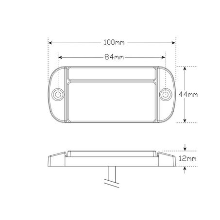 LED Autolamps Front End Outline Marker with White Reflector 44WMEB