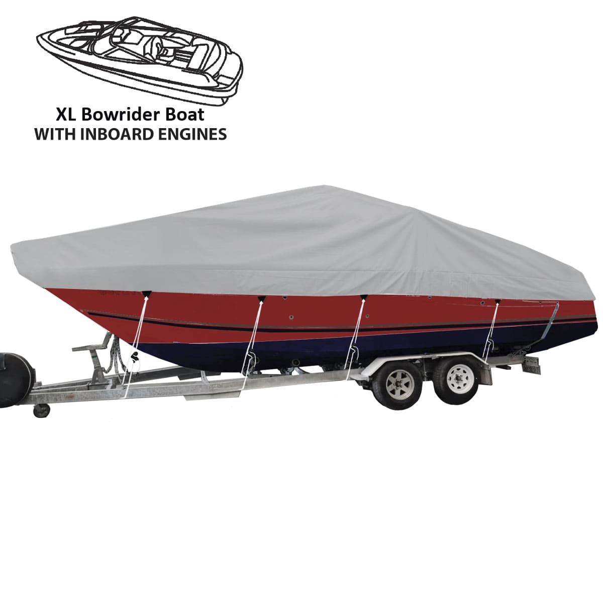 Day Cruiser Bowrider Cover with Inboard Engines