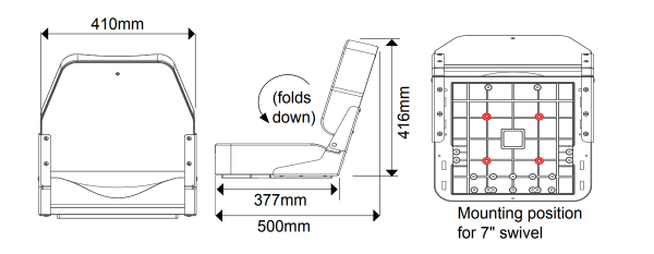 OceanSouth Deluxe Folding Boat Seat