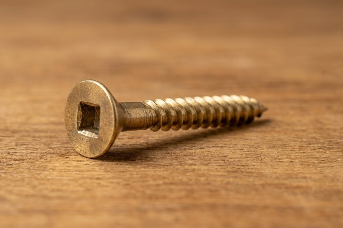 Solid Brass Wood Screw Square CSK 10G x 2"