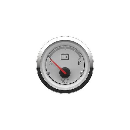 Mercury 0-18 Volt Gauge Classic White/Chrome 8M6020021