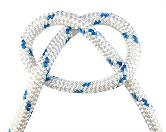 12mm Double Braid - White w/ Blue Fleck