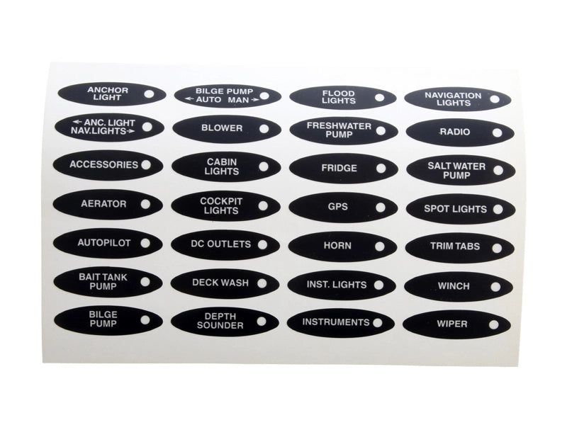BEP Set-1SP Switch Panel Label Set