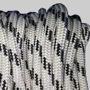 8mm Double Braid Rope - White with Black Fleck